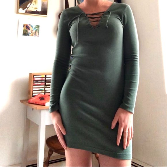 H&M Dresses & Skirts - Muted Green Bodycon H&M Dress